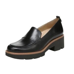 Naturalizer Womens Darry Loafers US 10.5 M EU 41.5 Black Leather GUC
